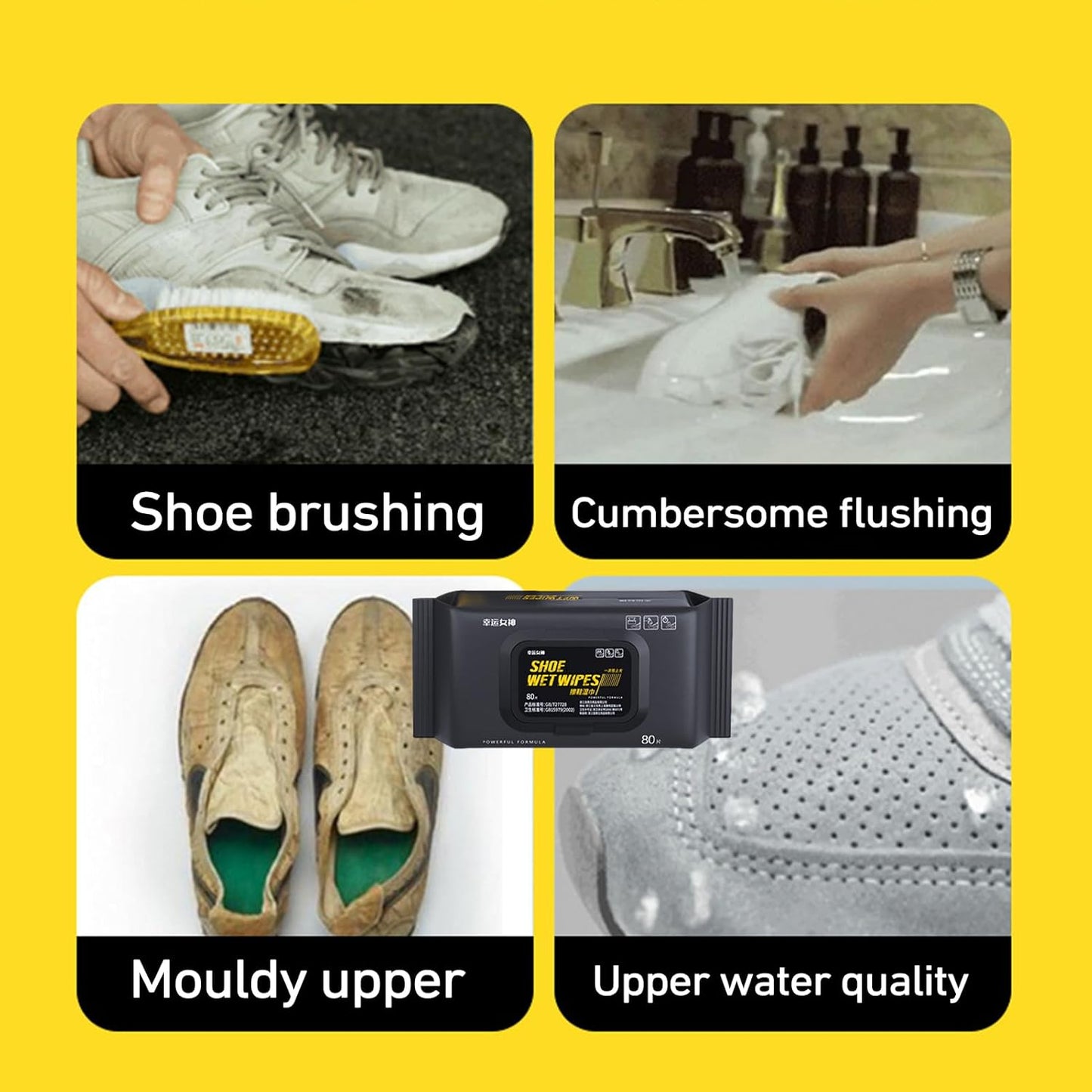 Shoe cleaning and polishing wipes