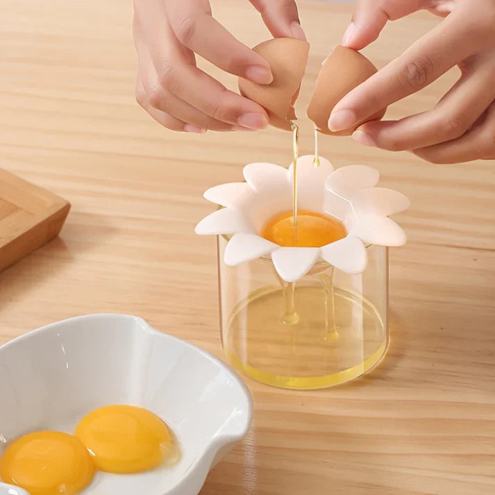 Egg White Separator Tool  Flower Design For Kitchen