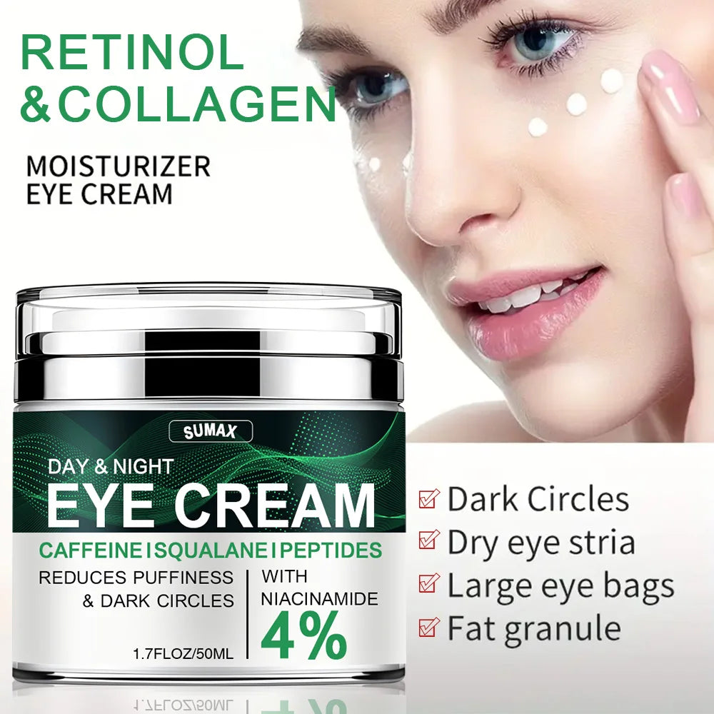 50ml Retinol Eye Cream Day and Night Reduces Dark Circles Eye Bags Smooth Moisturizing Firming Eye Creams Eyes Skin Care Product