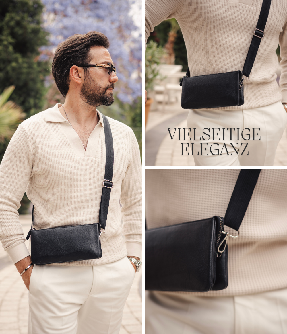 Man's luxury 2 in 1 cross body and hand bag